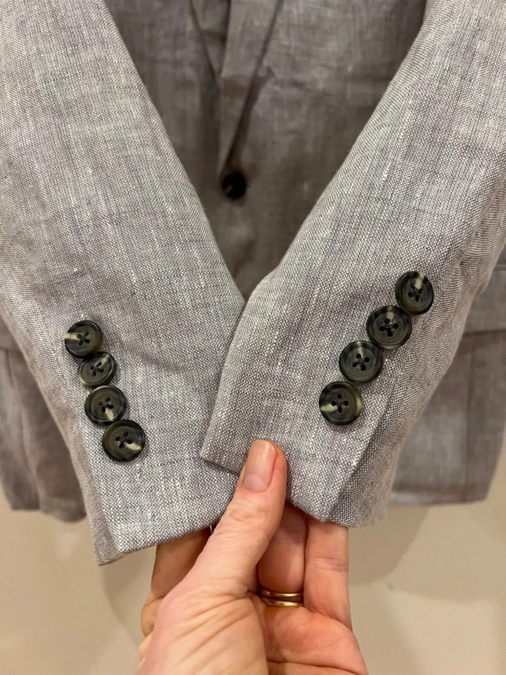 J Crew Thompson Blazer Mens 40 Gray Linen Unstructured Summer Lightweight Beach